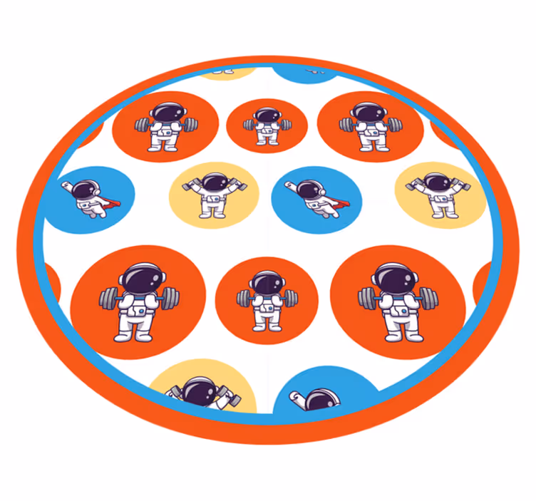 Astronautenfitness vinyl tapijt meer kinderen - TenStickers