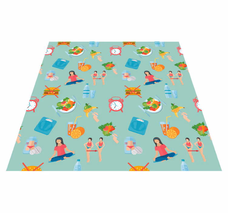Gezonde levensstijl iconen vinyl tapijt meer kinderen - TenStickers