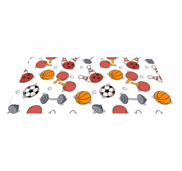 Sportplezier elementen vinyl tapijt tiener - TenStickers