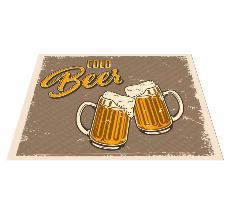 Koude bierpullen vinyl tapijt antiek - TenStickers