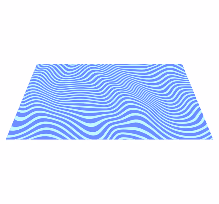 Vloeiende blauwe golven vinyl tapijt geometrisch - TenStickers