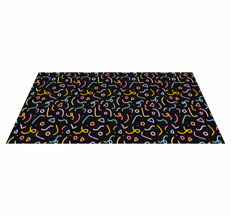 Kleurrijke abstracte wervelingen vinyl tapijt geometrisch - TenStickers
