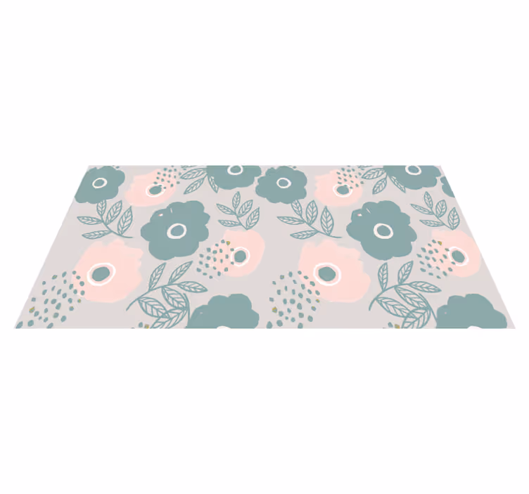 Bloemig bladelement vinyl tapijt bloemen en planten - TenStickers