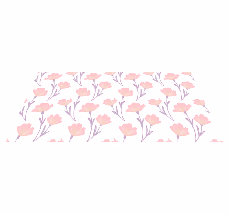 Zachte bloemenpatronen vinyl tapijt bloemen en planten - TenStickers