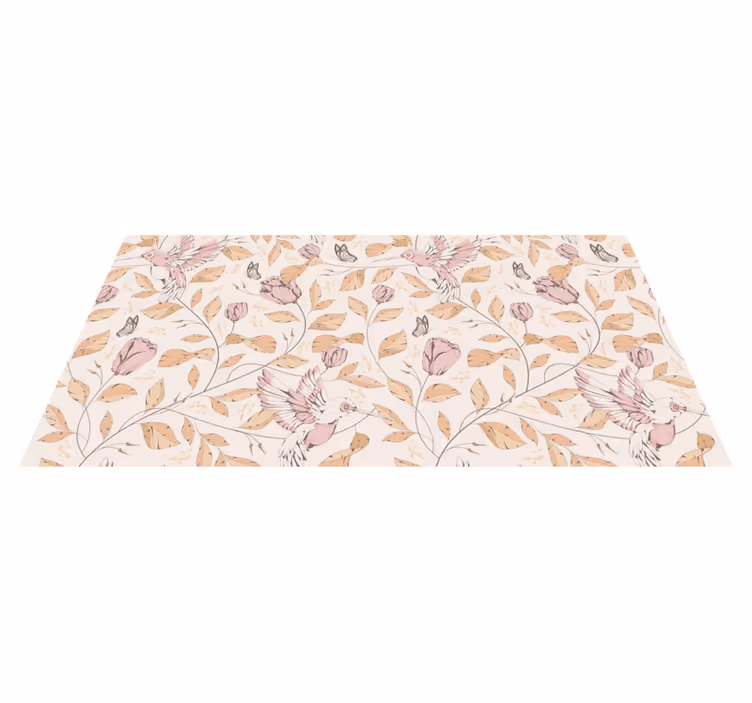 Pastelkleurige bloemen elegantie Vinyl tapijt ontvangsthal - TenStickers