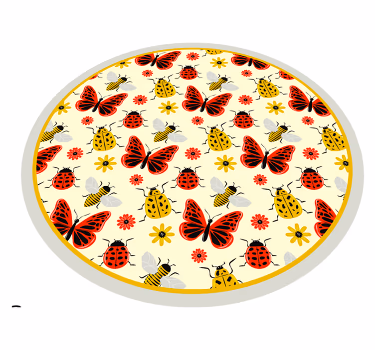 Kleurrijk insectenpatroon dieren vinyl tapijt - TenStickers