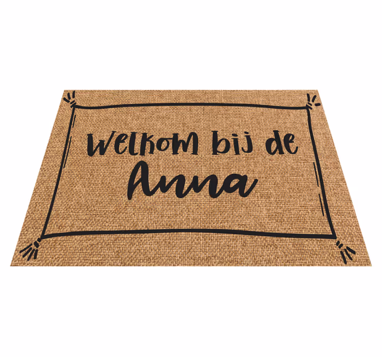 Gastvrij ontwerp vinyl tapijt met naam - TenStickers