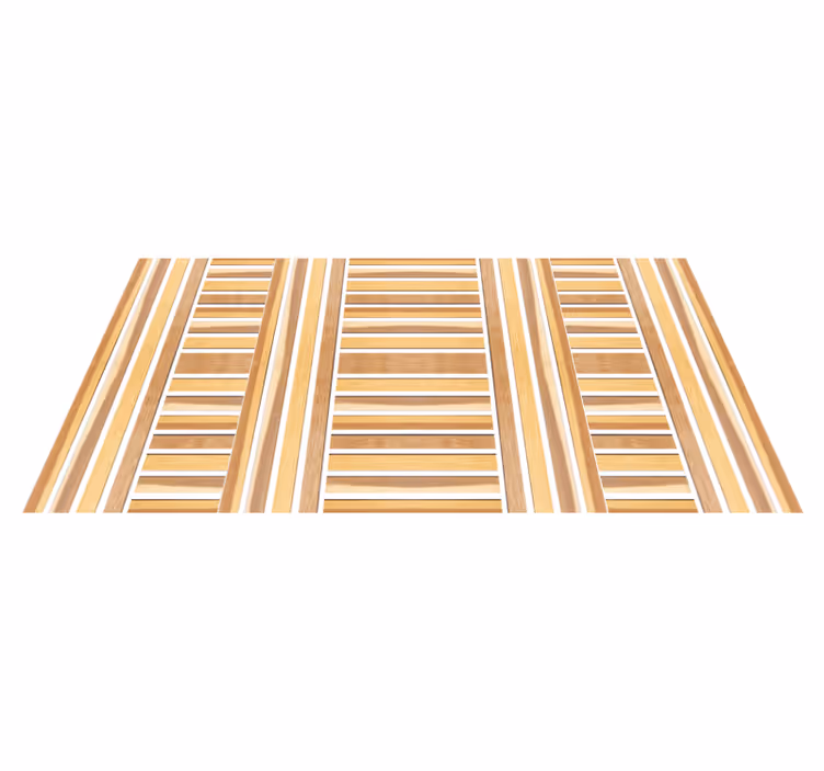 Stijlvolle houten vinyl tapijt strepen - TenStickers