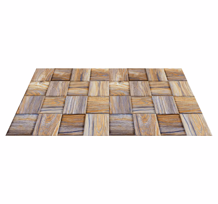 Blok stijl vinyl tapijt houtstructuur - TenStickers