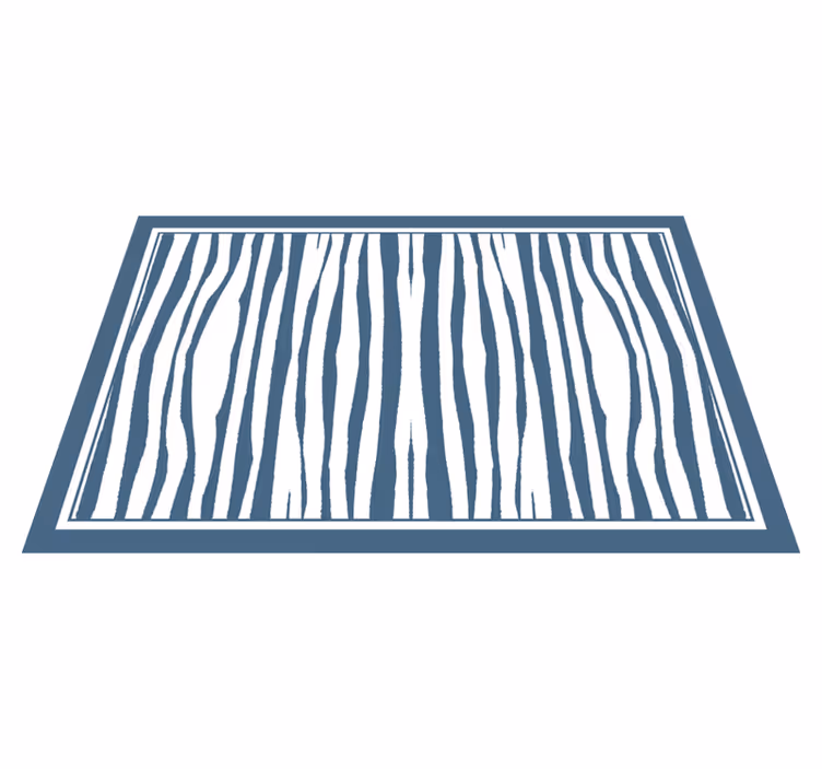 Blauwe zebrastrepen vinyl vloerkleed dierenprint - TenStickers
