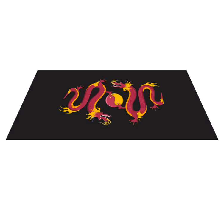Drakensymboliek vinyl tapijt etnisch - TenStickers