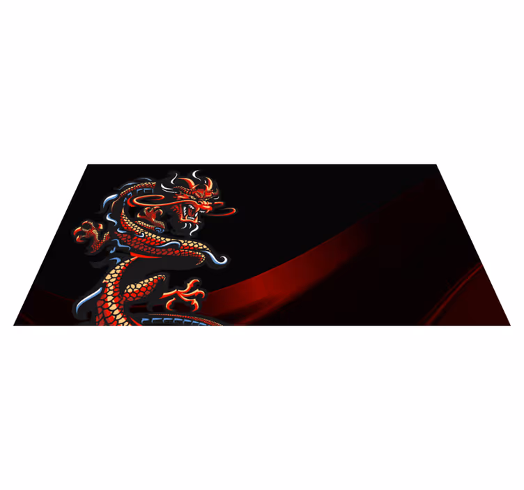 Drakenillustratie vinyl tapijt tiener - TenStickers