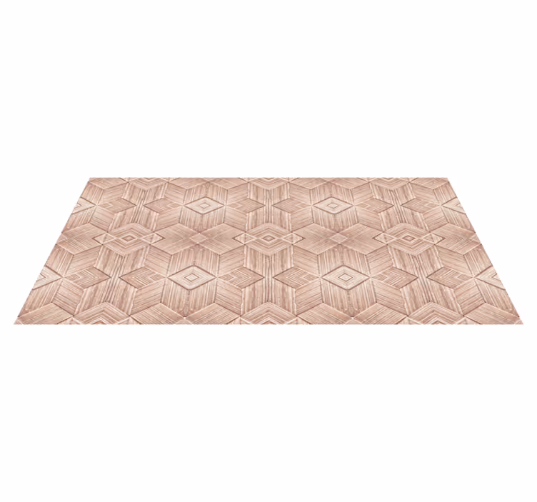 Geometrisch patroon vinyl tapijt houtstructuur - TenStickers