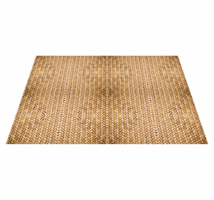 Vinyl vloerkleed met bamboe geweven effect en houteffect - TenStickers