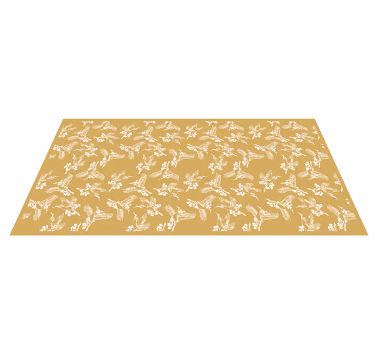 Elegante kolibries bloeien vinyl tapijt natuur - TenStickers