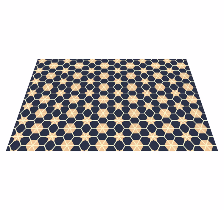Zeshoekig sterpatroon vinyl tapijt geometrisch - TenStickers