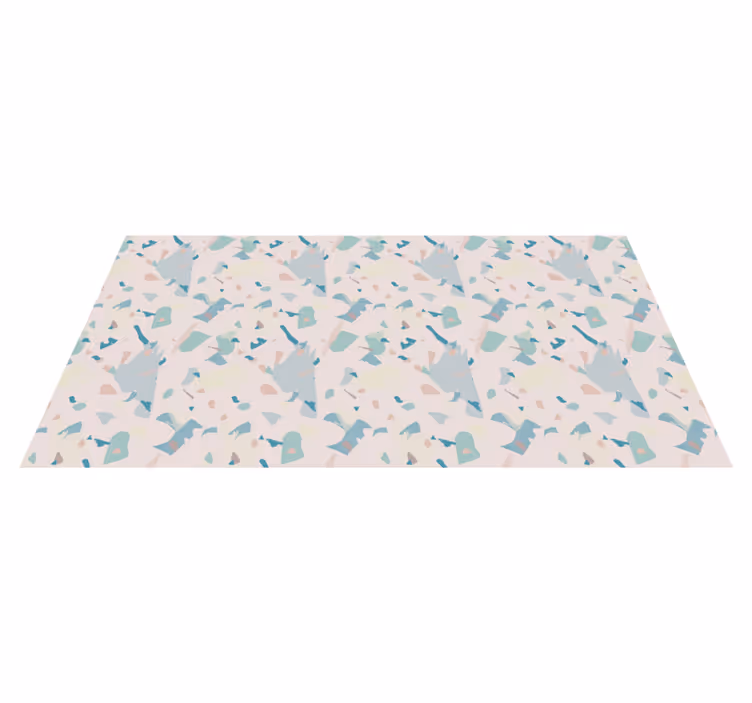 Pastel abstracte vormen marmeren vinyl tapijt - TenStickers