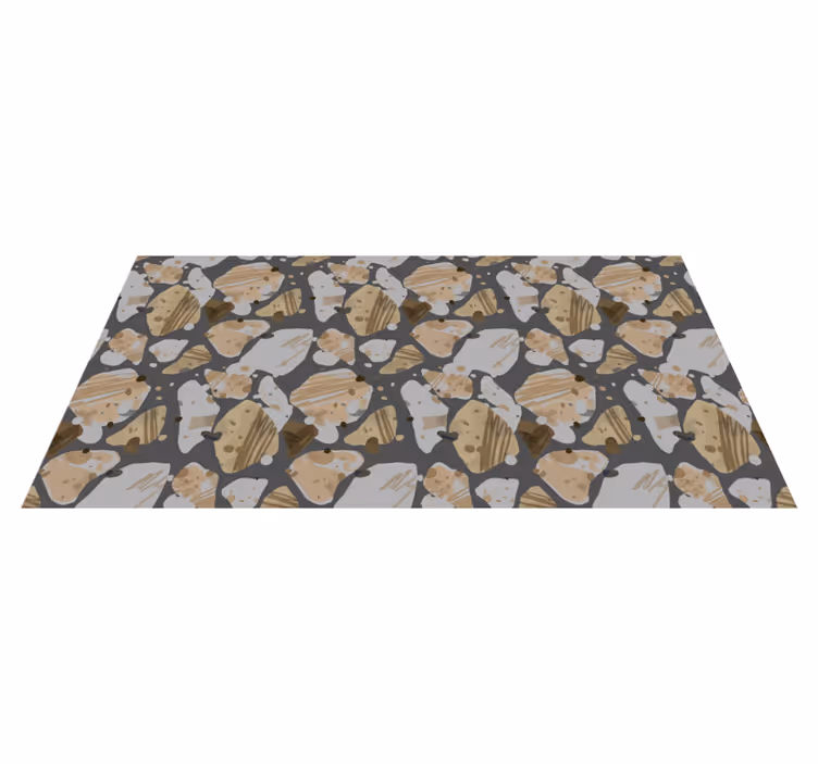 Abstract steenpatroon vinyl tapijt houtstructuur - TenStickers