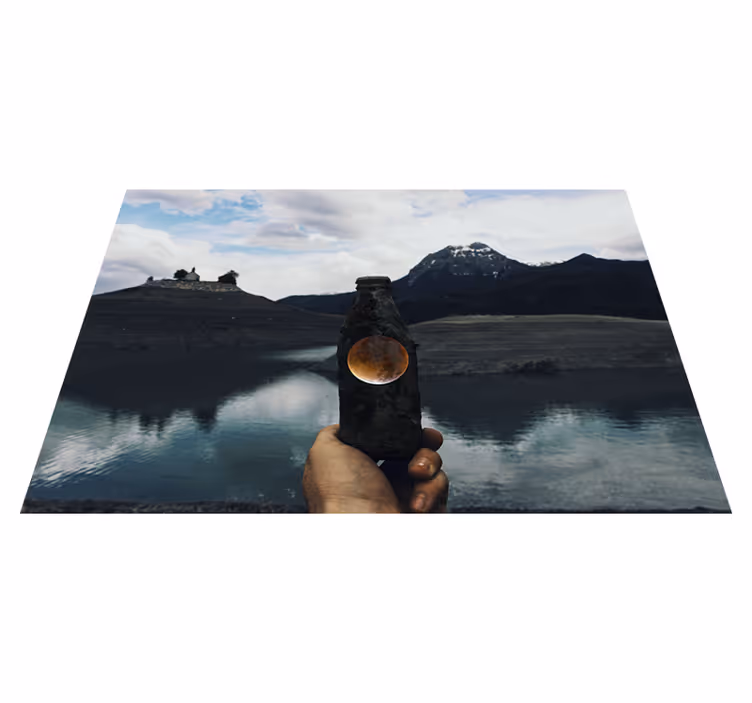 Fles maan uitzicht vinyl tapijt natuur - TenStickers