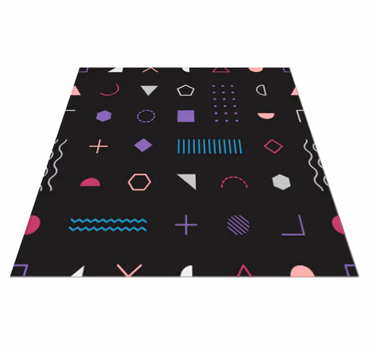 Speelse vormen weergeven vinyl tapijt geometrisch - TenStickers