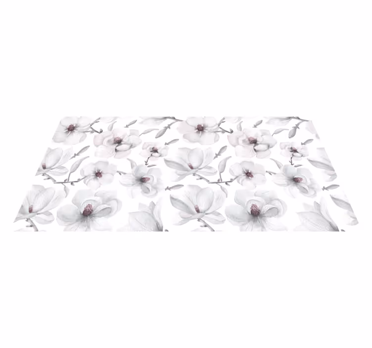 Zacht grijs concept vinyl tapijt bloemen en planten - TenStickers