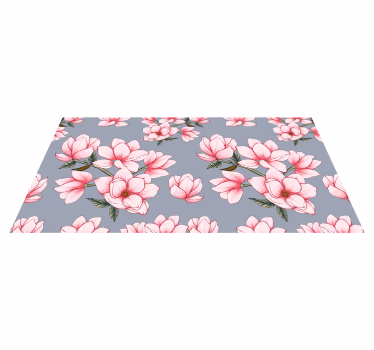 Delicate bloemen vinyl tapijt woonkamer - TenStickers