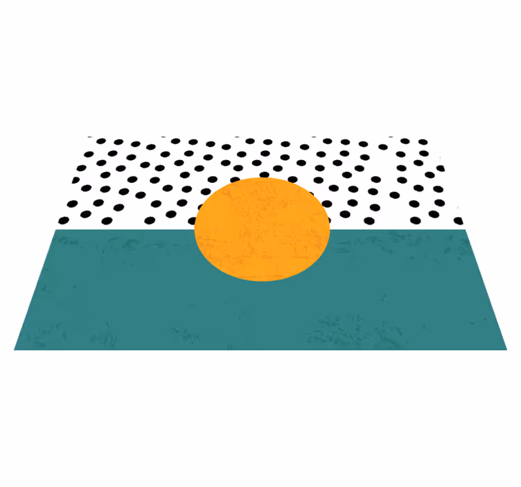 Cirkel en stippen vinyl tapijt minimalistisch - TenStickers