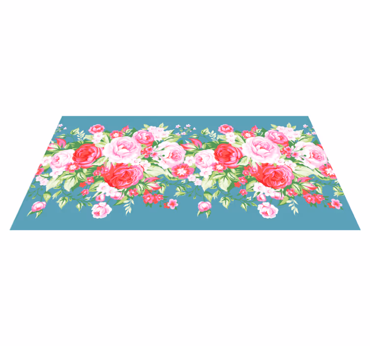 Kleurrijke Bloemenbloesems vinyl vloerkleed - TenStickers
