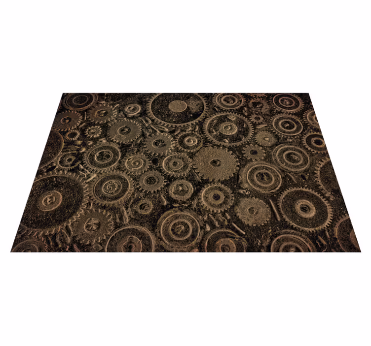 Industriële tandwielpatroon texturen vinyl tapijt - TenStickers