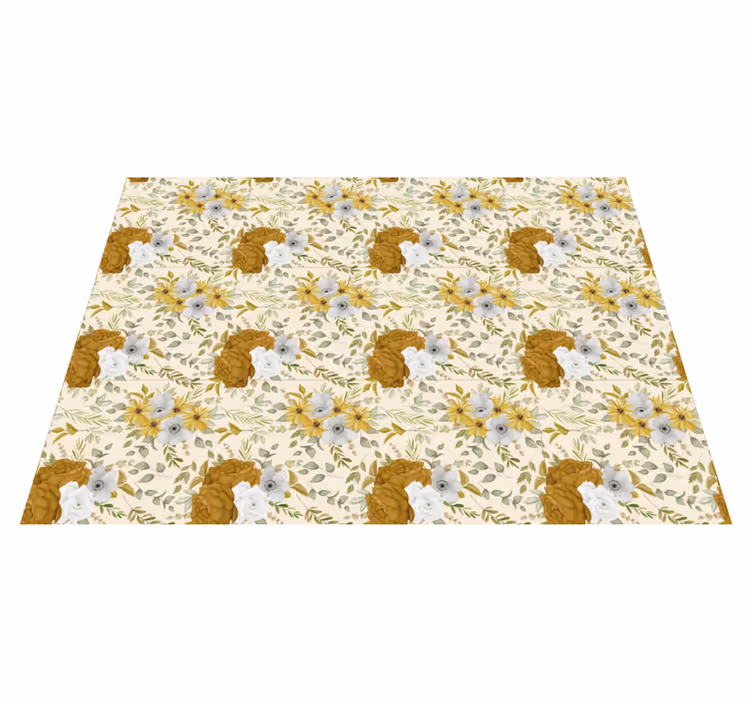 Botanisch bladontwerp Vinyl tapijt Bloemen en planten - TenStickers