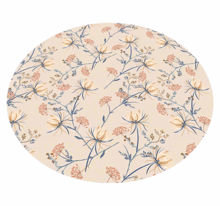 Botanische Bloei Vinyl vloerkleed Bloemen en planten - TenStickers