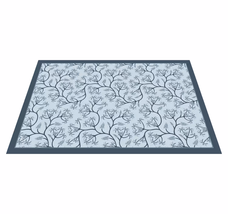 Botanisch silhouetpatroon vinyl tapijt bloemen en planten - TenStickers