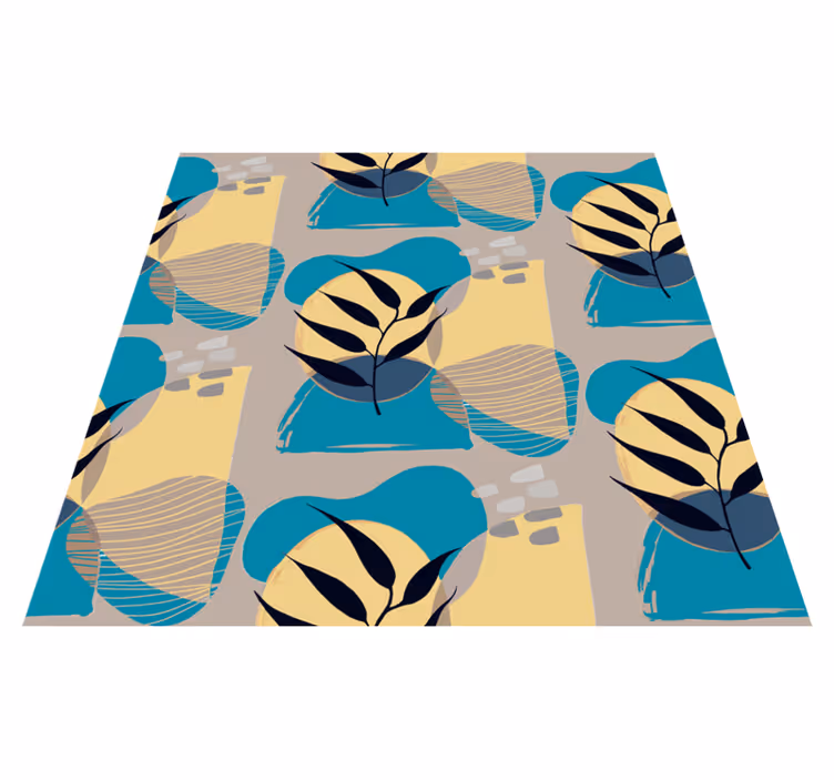 Abstract botanisch patroon vinyl tapijt bloemen en planten - TenStickers