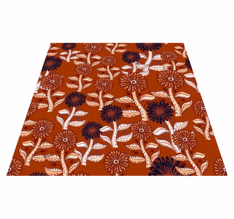Bloemenpatroon harmonie vinyl tapijt bloemen en planten - TenStickers