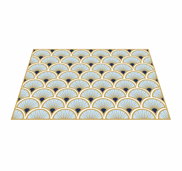 Geometrisch waaierpatroon vinyl tapijt geometrisch - TenStickers