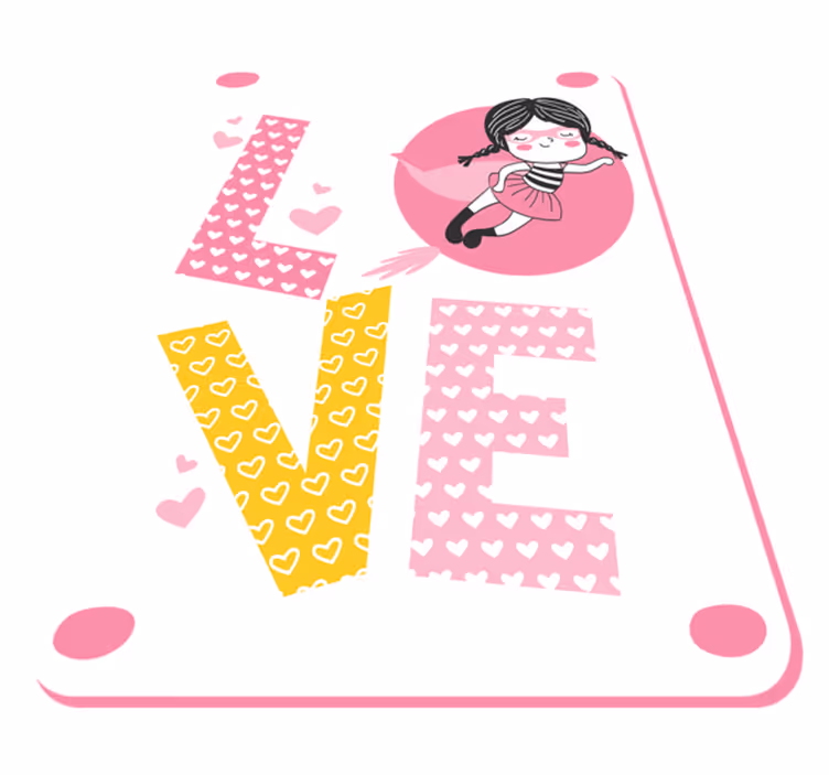 Ballerina liefde illustratie vinyl tapijt baby - TenStickers