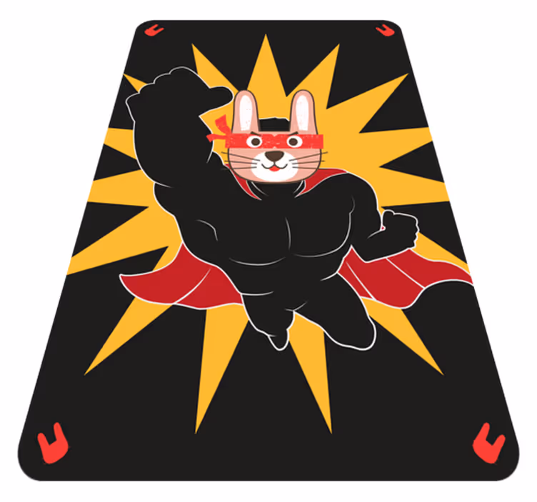 Superheld konijnenavontuur vinyl tapijt kind - TenStickers