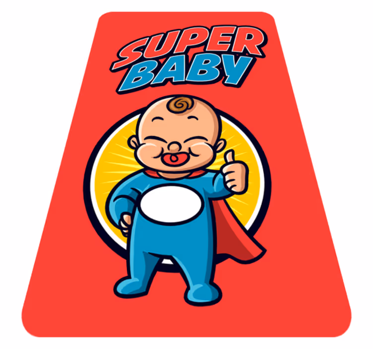 Superheld baby-thema vinyl tapijt baby - TenStickers