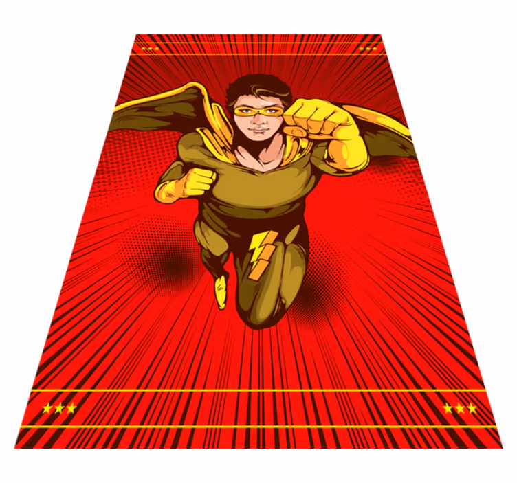 Superheld actie pose vinyl tapijt meer kinderen - TenStickers