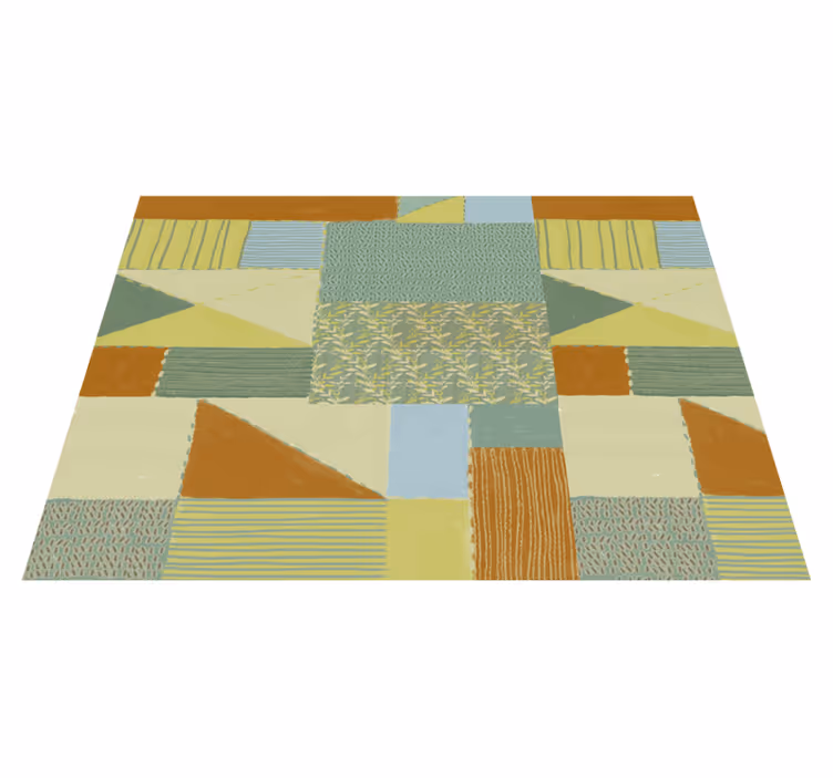Geometrisch patchwork-tapijt vinyl tapijt geometrisch - TenStickers