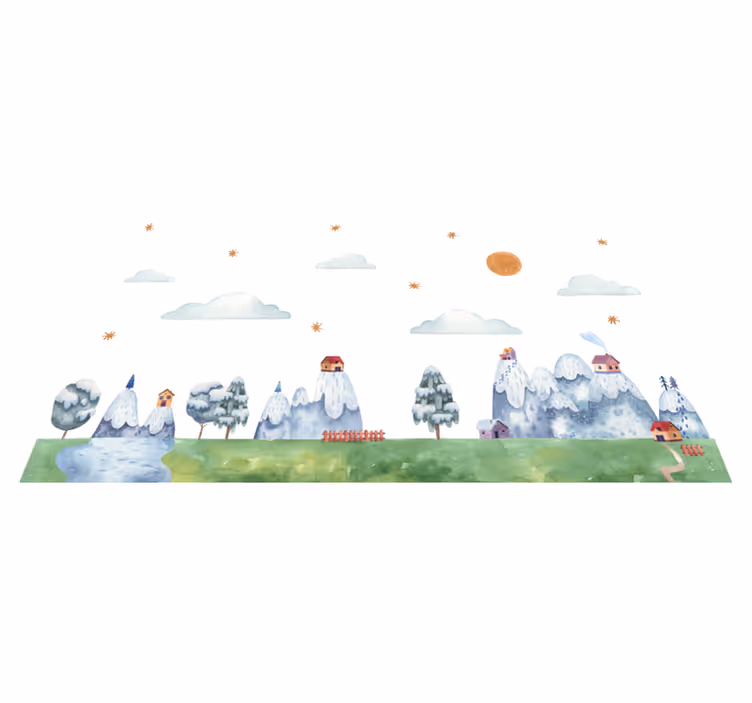 Betoverde landschapsscène vinyl tapijt kind - TenStickers