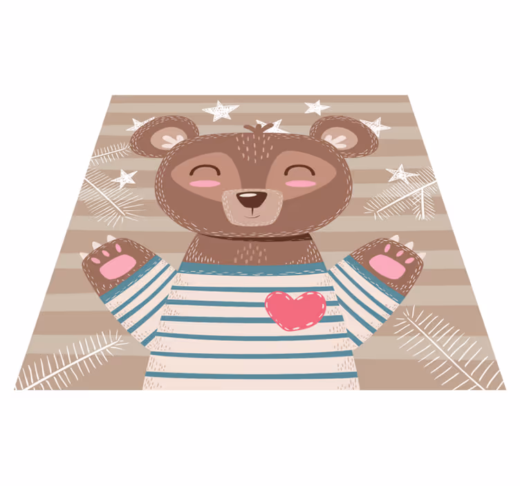 Schattige beer illustratie vinyl tapijt baby - TenStickers