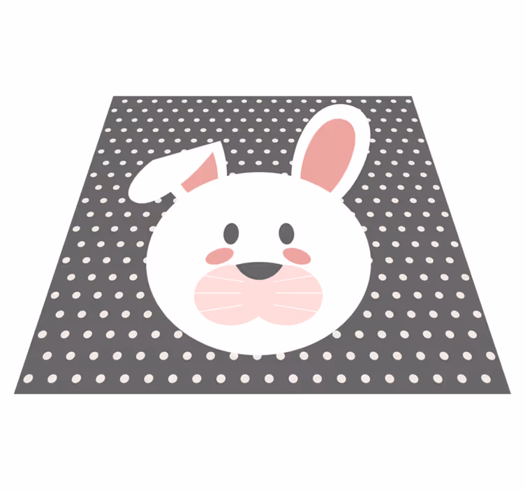 Konijntje polka dot vinyl tapijt baby - TenStickers