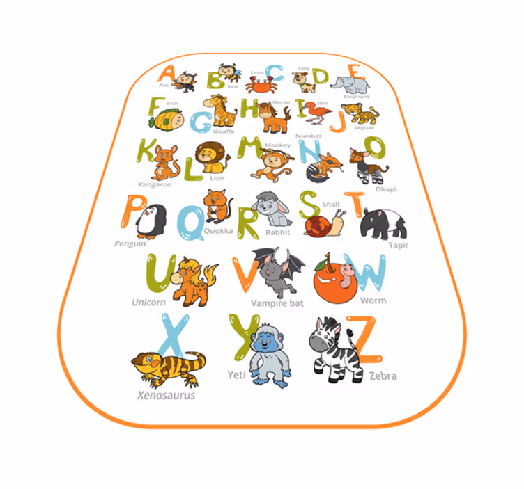 Alfabet dieren educatief vinyl tapijt  - TenStickers