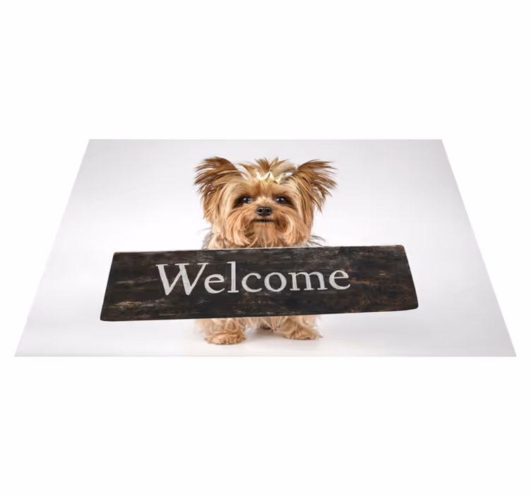 Harig welkomstbord vinyl tapijt zinnen en teksten - TenStickers