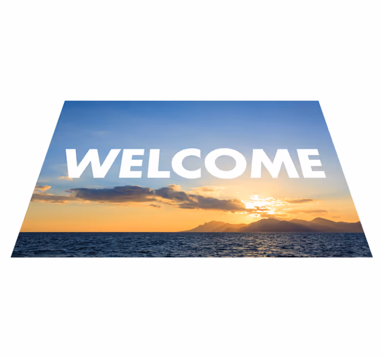Welkomstingang bij zonsondergang Vinyl tapijt ontvangsthal - TenStickers