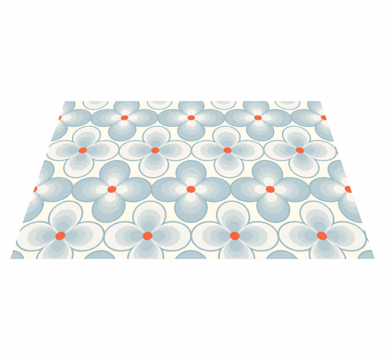 Geometrisch bloesempatroon vinyl tapijt tegels - TenStickers