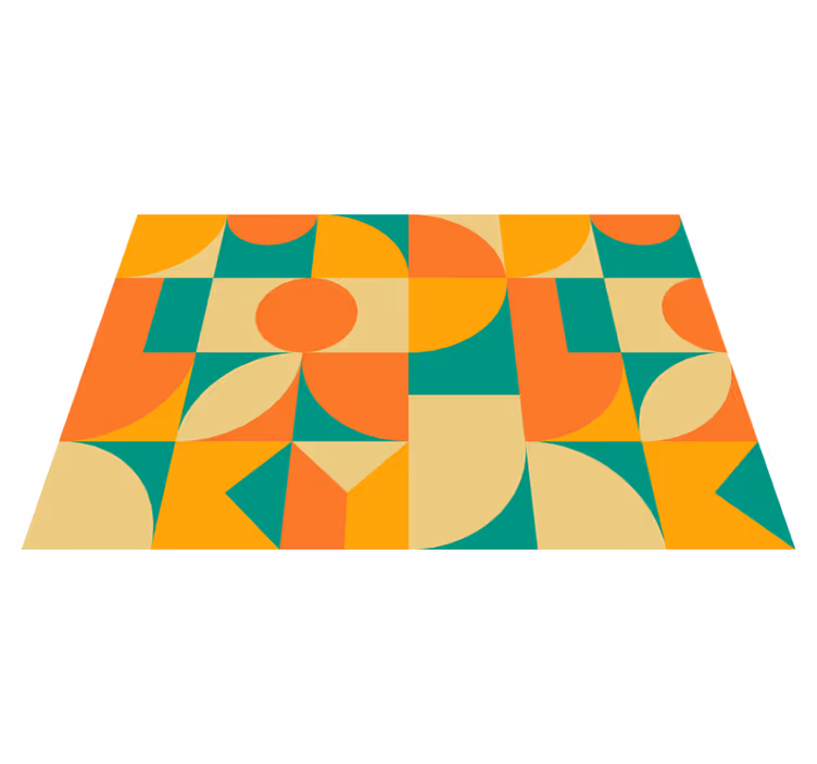 Kleurrijk geometrisch patroon vinyl tapijt  - TenStickers