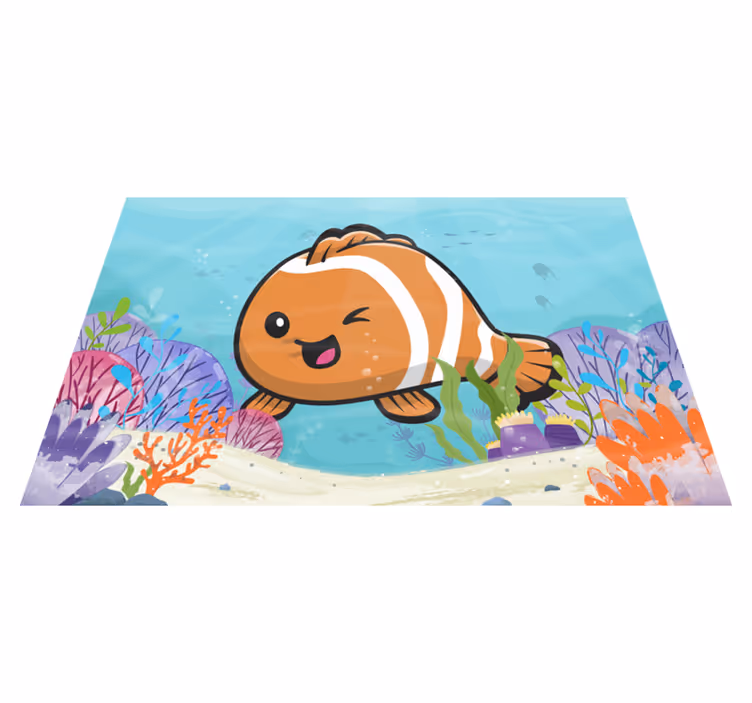 Geanimeerd wateravontuur vinyl tapijt kind - TenStickers