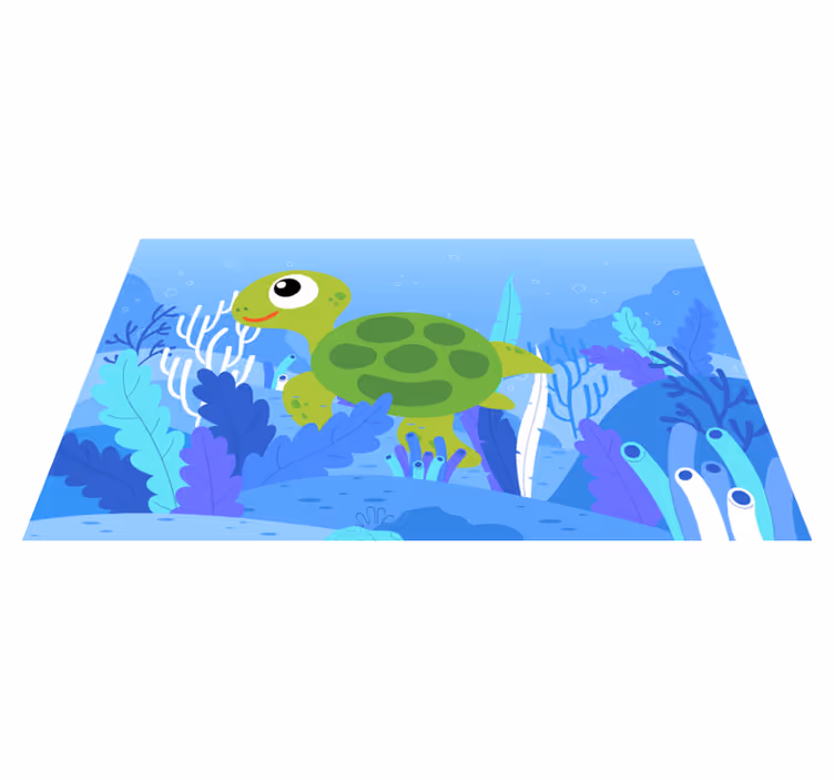 Vrolijk schildpadzeegezicht vinyl tapijt kind - TenStickers